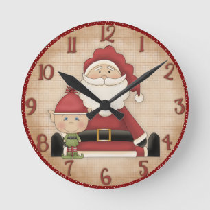 Custom Holiday Santa Claus Wall Uhr
