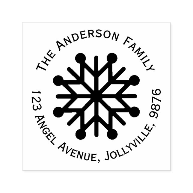 Custom Holiday Snowflake Address Gummistempel (Prägung)