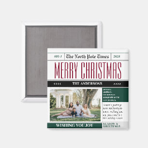 Custom Holiday Times Newspaper Weihnachtsfest Foto Magnet