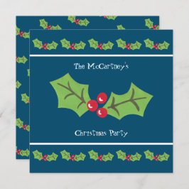 Custom Holly & Berries Weihnachtsfeier Party Einla Einladung