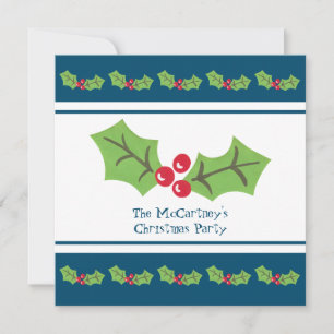 Custom Holly & Berries Weihnachtsfeier Party Einla Einladung
