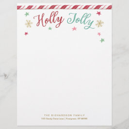 Custom Holly Jolly Christmas Letterhead Briefbogen