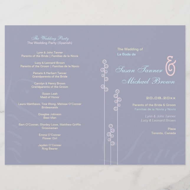 ::custom:Hollyhock & Ampersand Wedding Program (Vorderseite)