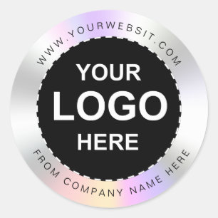 Custom Holographic black'Danke' Logo Name Labe Runder Aufkleber