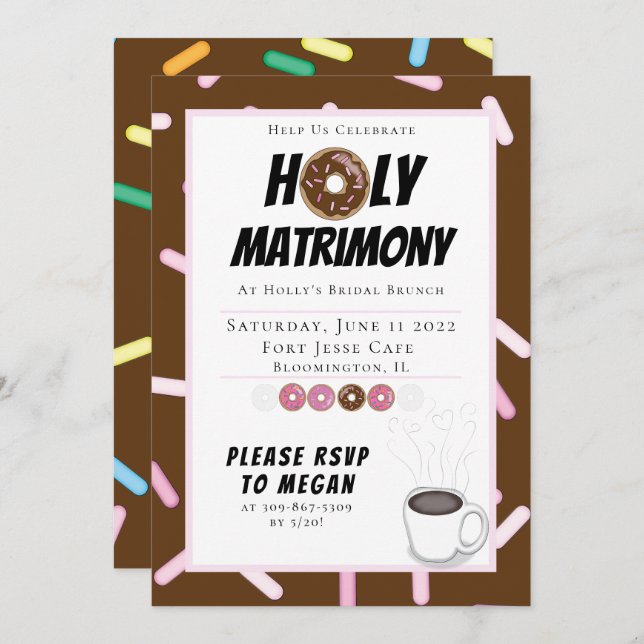 Custom Holy Matrimony Brunch Einladung (Vorne/Hinten)