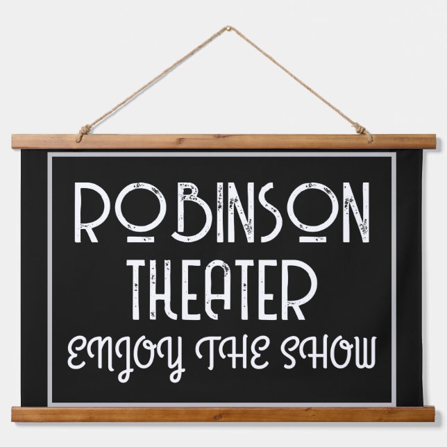 Custom Home Theater Enjoy The Show  Wandteppich Mit Holzrahmen (Vorne)