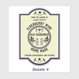 Custom Homemade Elderberry Aufkleber