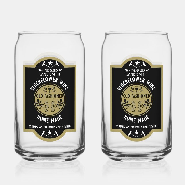 Custom Homemade Elderflower Dosenglas (Vorderseite)