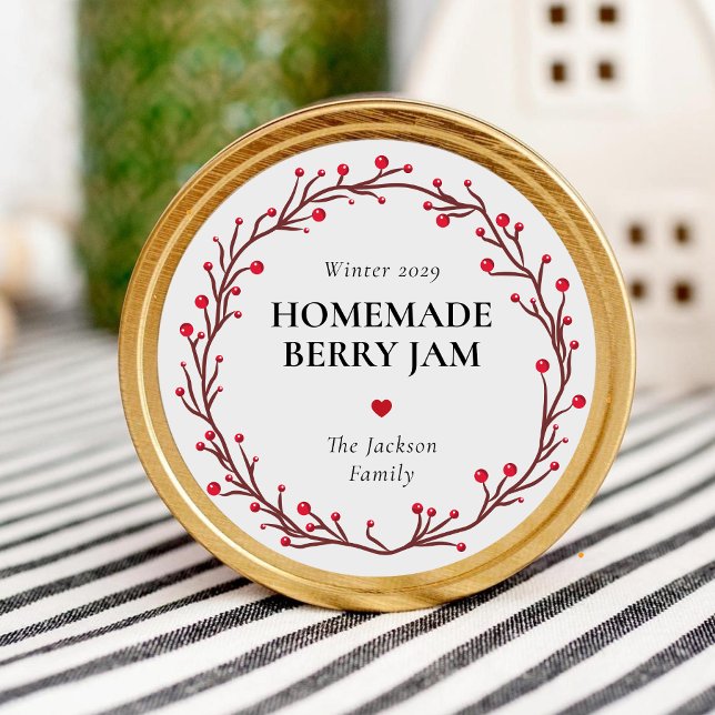 Custom Homemade Holiday Jam Label Runder Aufkleber (Von Creator hochgeladen)
