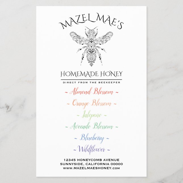 Custom Homemade Honey Flyer (Vorne)