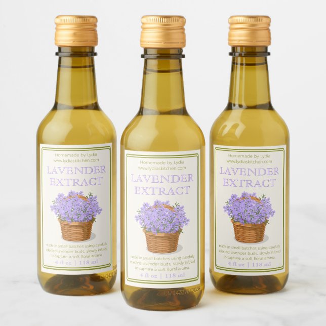 Custom Homemade Lavender Extract Label Weinetikett (Flaschen)