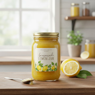 Custom Homemade Lemon Jam Label Quadratischer Aufkleber