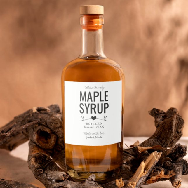custom homemade maple syrup wedding favor alkoholflaschenetikett (Von Creator hochgeladen)
