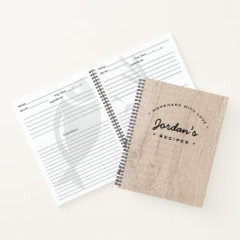 Custom Homemade mit Liebe Rezept Rustikal Notizbuch