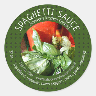 Custom Homemade Spaghetti Sauce Runder Aufkleber