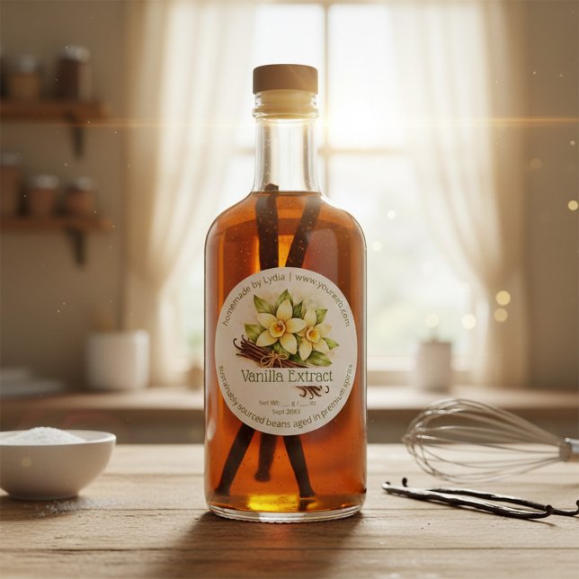 Custom Homemade Vanilla Extract Round Sticker (Von Creator hochgeladen)