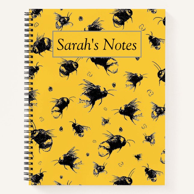 Custom Honey Bee Notebook Geschenk für Mama oder F Notizbuch (Vorderseite)