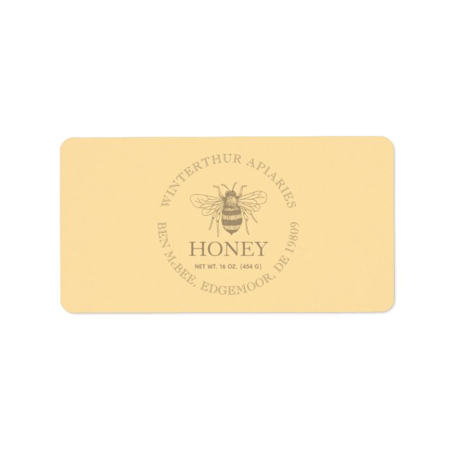 Custom Honey Business Promotional Adressaufkleber (Vorne)
