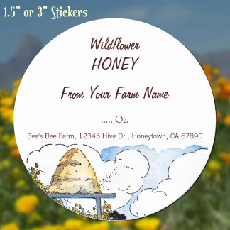Custom Honey Happy Beehive Vintag Art 3" Aufkleber