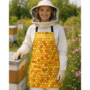 Custom Honeycomb Bright Orange und Golden Beehive Schürze