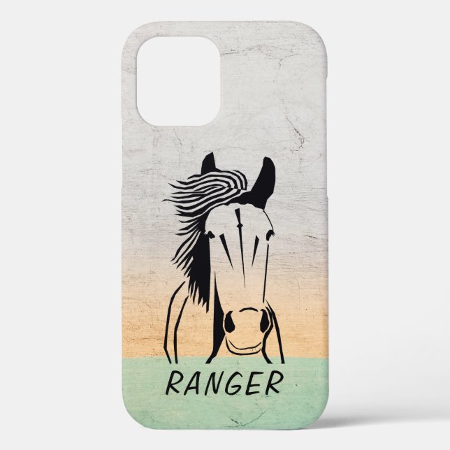 Custom Horse Apple IPhone 12 (Tough) Handy Case (Rückseite)