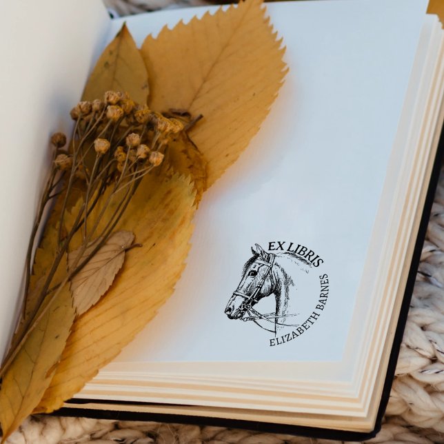 Custom Horse Ex Libris, Buch Gummistempel (Von Creator hochgeladen)