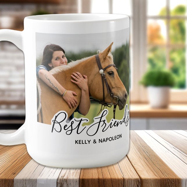 Custom Horse Foto White Best Friends Kaffeetasse (Von Creator hochgeladen)