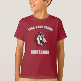 CUSTOM Horse Mustang Stallion Mascot | Rot & Grau T-Shirt