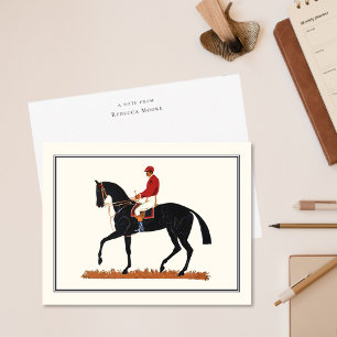 Custom Horse Stationery Vintag Equine Danke Mitteilungskarte