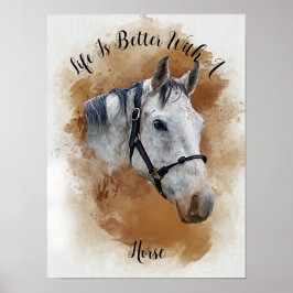 Custom Horse Watercolor Wall Art Poster