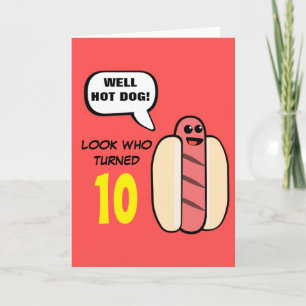 Custom Hot Dog Character Birthday Karte