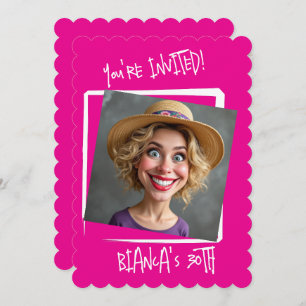 Custom Hot Pink 30. Geburtstag Einladung