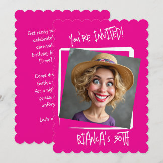 Custom Hot Pink 30. Geburtstag Einladung