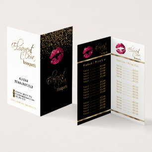 Custom Hot Pink & Gold Confetti Preis & Service Visitenkarten