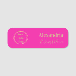 Custom Hot Pink Gold Employee Namensschild