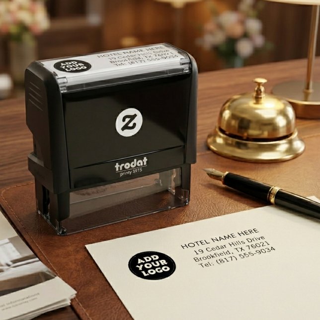 Custom Hotel Logo Return Address Self-Inking Stamp Permastempel (Von Creator hochgeladen)