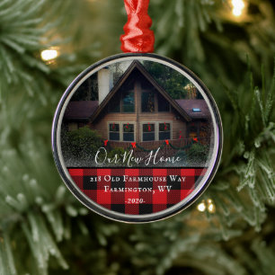 Custom House Foto First Xmas New Zuhause Family Na Ornament Aus Metall