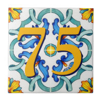 Custom House Number floral Sizilien Keramik Tile