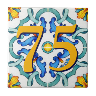 Custom House Number floral Sizilien Keramik Tile Fliese