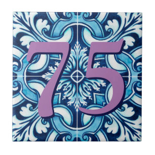 Custom House Number floral Sizilien Keramik Tile Fliese