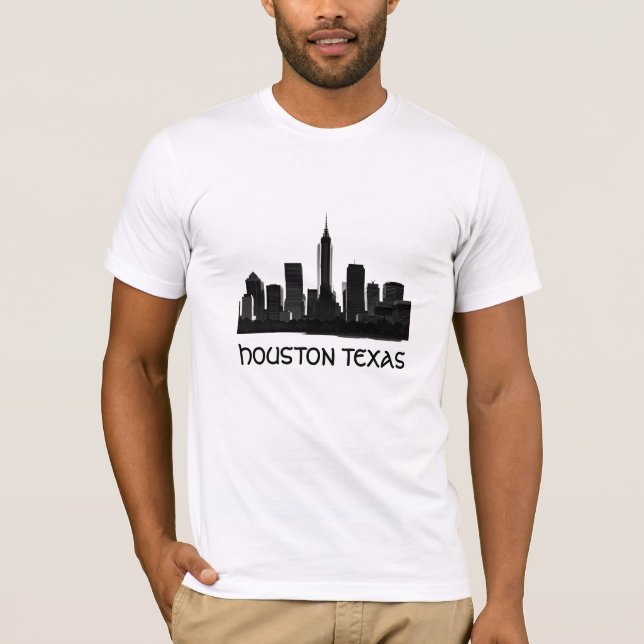 Custom Houston Texas Skyline T-Shirt (Vorderseite)