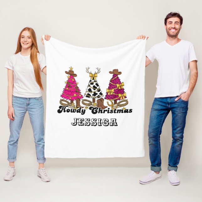 Custom Howdy Christmas Blanket Fleecedecke (Beispiel)
