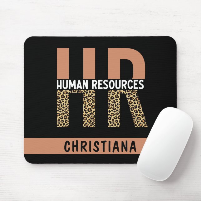 Custom HR Human Resources Leopard Print HR Geschen Mousepad (Mit Mouse)