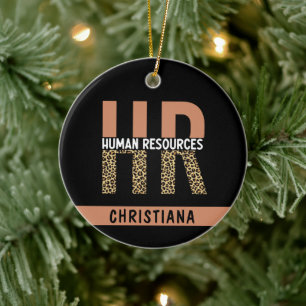 Custom HR Human Resources Leopard Print HR Gifts Keramik Ornament