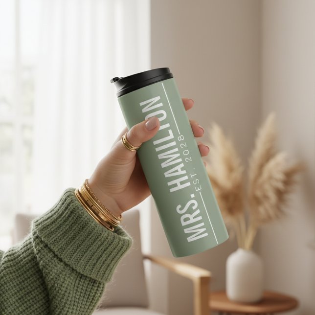 Custom Hubby & Wifey Wedding Tumbler for Newlyweds Thermosbecher (Personalized Couple Tumbler – Hubby and Wifey Wedding Gift for Newlyweds)