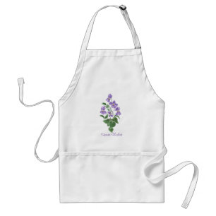 Custom Hübsch White "Sweet Violet" Schürze