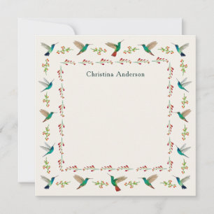 Custom Hummingbird Border Mitteilungskarte