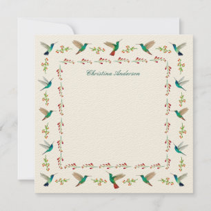 Custom Hummingbird Border Mitteilungskarte
