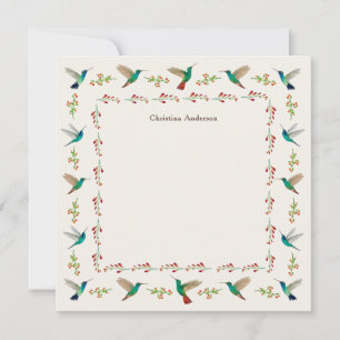 Custom Hummingbird Border Mitteilungskarte
