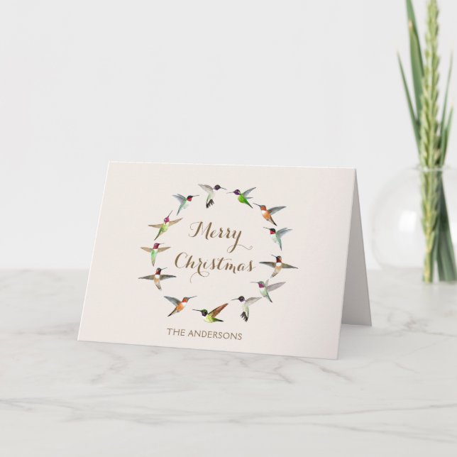 Custom Hummingbird Christmas Card Karte (Vorderseite)